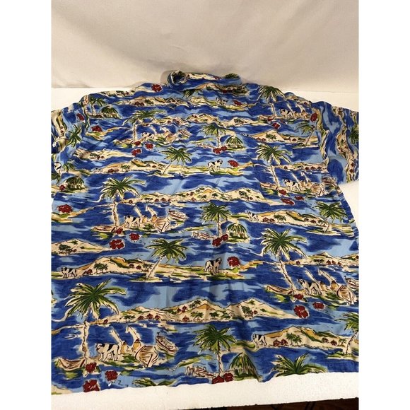 BIG DOGS Tropical Ocean Hawaiian Shirt 5X Palm Trees Water Island Hut - Picture 14 of 14